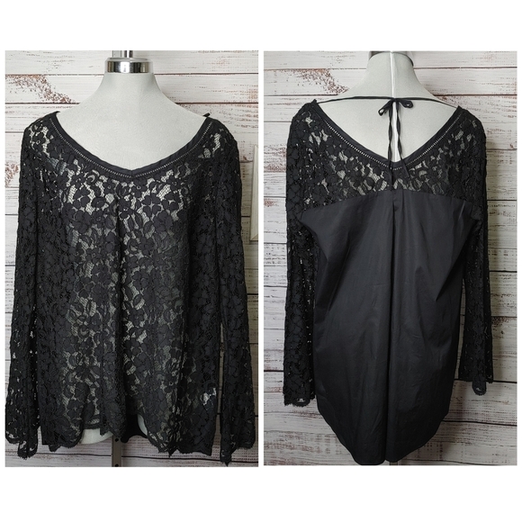 Love & Legend Lace Bell Sleeve Top Size 14 - Picture 1 of 15